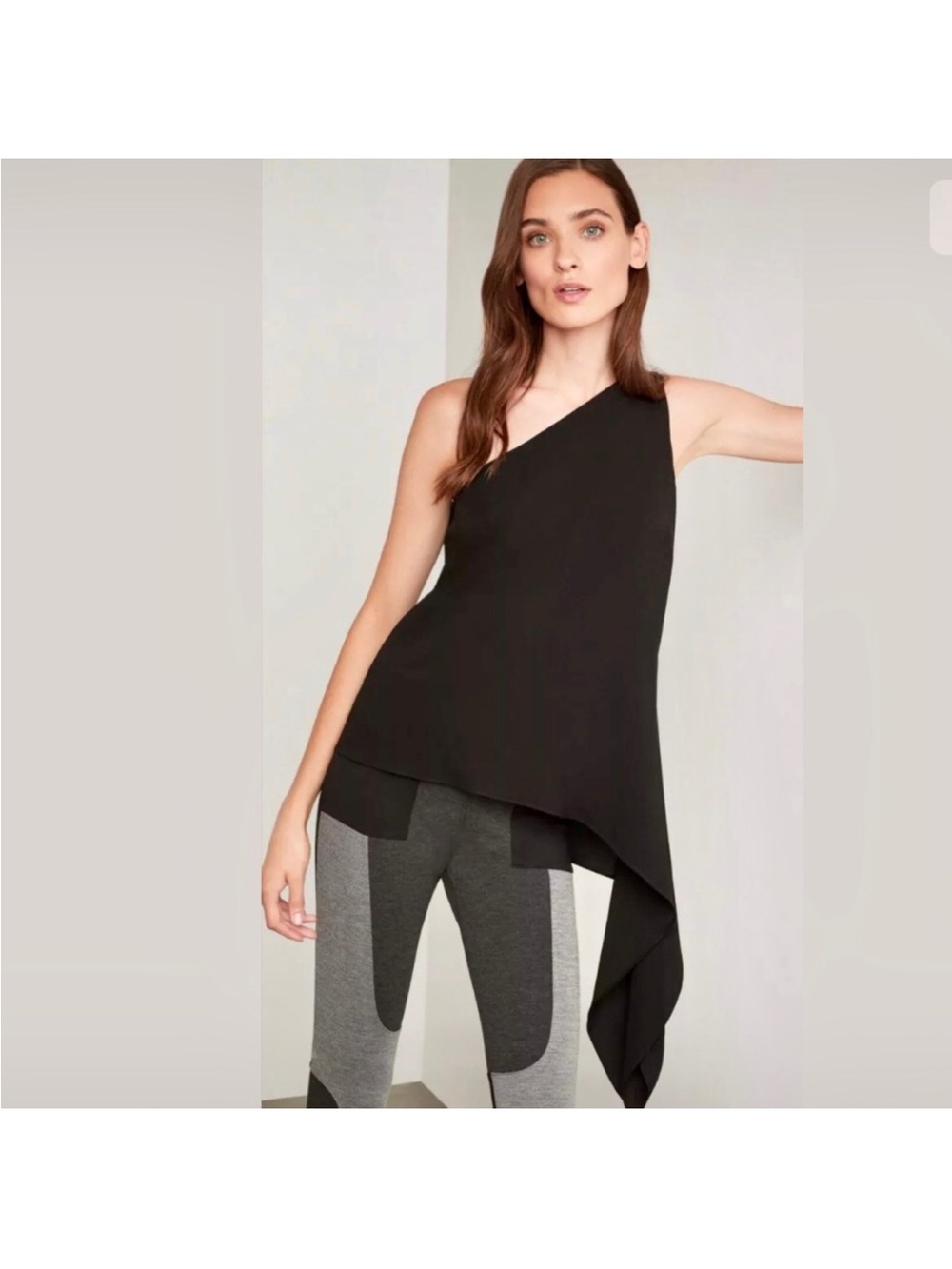 NWT BCBG maxazria cerise black blouse one shoulder
